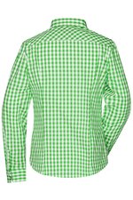 James&Nicholson Damen-Bluse im Trachtenlook mit Knöpfen, Green/White XS, JN637 – Bild 4