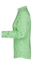 James&Nicholson Damen-Bluse im Trachtenlook mit Knöpfen, Green/White XS, JN637 – Bild 5