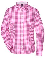 James&Nicholson Damen-Bluse im Trachtenlook mit Knöpfen, Green/White XS, JN637 – Viola/Bianco