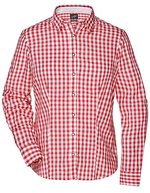 James&Nicholson Damen-Bluse im Trachtenlook mit Knöpfen, Green/White XS, JN637 – Rosso/Bianco