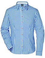 James&Nicholson Damen-Bluse im Trachtenlook mit Knöpfen, Green/White XS, JN637 – Reale/Bianco