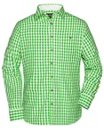 James&Nicholson Trachtenhemd mit Brusttasche für Herren, Royal/White M, JN638 – Green/White