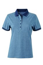 James&Nicholson Melange Polo mit Knopfleiste für Damen, Black Melange/Black S, JN705 – Bild 1