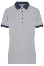 James&Nicholson Melange Polo mit Knopfleiste für Damen, Black Melange/Black S, JN705 – Bild 3