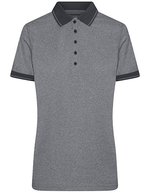 James&Nicholson Melange Polo mit Knopfleiste für Damen, Black Melange/Black S, JN705 – Bild 2