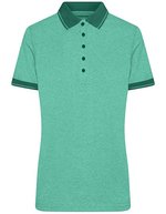 James&Nicholson Melange Polo mit Knopfleiste für Damen, Black Melange/Black S, JN705 – Vert Melange/Vert fonce