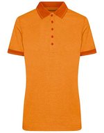 James&Nicholson Melange Polo mit Knopfleiste für Damen, Black Melange/Black S, JN705 – Orange Melange/Dark Orange