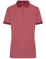 James&Nicholson Melange Polo mit Knopfleiste für Damen, Black Melange/Black S, JN705 – Vin Melange/Vin
