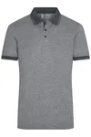 James&Nicholson Melange Polo with Contrast Stripes for Men, Black Melange/Black S, JN706 – image 3