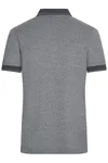 James&Nicholson Melange Polo with Contrast Stripes for Men, Black Melange/Black S, JN706 – image 4
