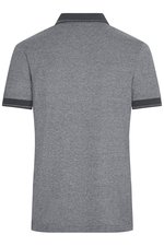 James&Nicholson Melange Polo mit Kontraststreifen für Herren, Black Melange/Black S, JN706 – Bild 4
