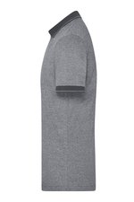 James&Nicholson Melange Polo mit Kontraststreifen für Herren, Black Melange/Black S, JN706 – Bild 5