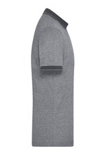James&Nicholson Melange Polo mit Kontraststreifen für Herren, Black Melange/Black S, JN706 – Bild 6