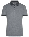James&Nicholson Melange Polo with Contrast Stripes for Men, Black Melange/Black S, JN706 – image 1