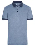 James&Nicholson Melange Polo with Contrast Stripes for Men, Black Melange/Black S, JN706 – Blue Melange/Navy