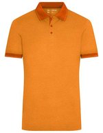 James&Nicholson Melange Polo mit Kontraststreifen für Herren, Black Melange/Black S, JN706 – Orange Melange/Dark Orange