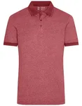 James&Nicholson Melange Polo with Contrast Stripes for Men, Black Melange/Black S, JN706 – Wine Melange/Wine