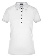 James&Nicholson Pima Polo mit tailliertem Schnitt für Damen, Black S, JN707 – Blanc