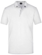 James&Nicholson Pima Polo mit gestricktem Kragen für Herren, Black S, JN708 – Bianco