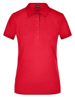 James&Nicholson Polo Piqué mit Elasthan-Schnitt für Damen, Black S, JN709 – Red