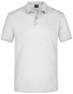 James&Nicholson Elastisches Piqué Herren Polo mit Knöpfen, Black S, JN710 – Grigio Melange
