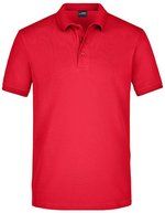 James&Nicholson Elastisches Piqué Herren Polo mit Knöpfen, Black S, JN710 – Rosso