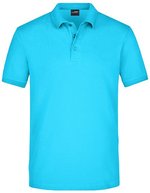 James&Nicholson Elastisches Piqué Herren Polo mit Knöpfen, Black S, JN710 – Turchese