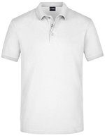 James&Nicholson Elastisches Piqué Herren Polo mit Knöpfen, Black S, JN710 – Bianco