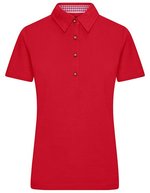 James&Nicholson Traditional Polo mit Trachtenknöpfen für Damen, Lime Green/Lime Green S, JN715 – Red/Red/White