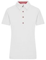 James&Nicholson Traditional Polo mit Trachtenknöpfen für Damen, Lime Green/Lime Green S, JN715 – White/Red/White