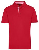 James&Nicholson Traditionelles Polo im Trachtenlook, Lime Green/Lime Green S, JN716 – Red/Red/White
