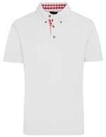 James&Nicholson Traditionelles Polo im Trachtenlook, Lime Green/Lime Green S, JN716 – White/Red/White