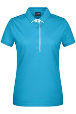 James&Nicholson Polo mit Kontraststreifen für Damen, Black/Red XS, JN725 – Bild 3