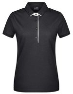 James&Nicholson Polo mit Kontraststreifen für Damen, Black/Red XS, JN725 – Nero/Bianco