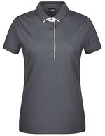 James&Nicholson Polo mit Kontraststreifen für Damen, Black/Red XS, JN725 – Grafite (Unito)/Bianco