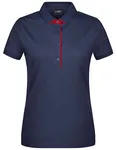 James&Nicholson Polo mit Kontraststreifen für Damen, Navy/Red S, JN725 – Bild 2