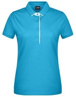 James&Nicholson Polo mit Kontraststreifen für Damen, Black/Red XS, JN725 – Turchese/Bianco