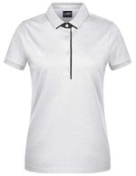 James&Nicholson Polo mit Kontraststreifen für Damen, Black/Red XS, JN725 – Bianco/Nero