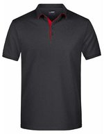 James&Nicholson Polo mit Kontraststreifen für Herren, Black/Red S, JN726 – Bild 2