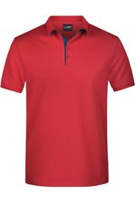 James&Nicholson Polo mit Kontraststreifen für Herren, Black/Red S, JN726 – Bild 3