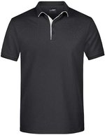 James&Nicholson Polo mit Kontraststreifen für Herren, Black/Red S, JN726 – Nero/Bianco