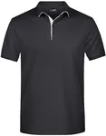 James&Nicholson Polo mit Kontraststreifen für Herren, Black/White S, JN726 – Bild 2