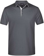 James&Nicholson Polo mit Kontraststreifen für Herren, Black/Red S, JN726 – Grafite (Unito)/Bianco