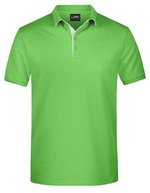 James&Nicholson Polo mit Kontraststreifen für Herren, Black/Red S, JN726 – Verde lime/Bianco