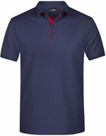 James&Nicholson Polo mit Kontraststreifen für Herren, Black/Red S, JN726 – Blu navy/Rosso