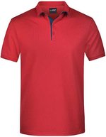 James&Nicholson Polo mit Kontraststreifen für Herren, Black/Red S, JN726 – Rosso/Blu navy