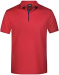 James&Nicholson Polo mit Kontraststreifen für Herren, Red/Navy 3XL, JN726 – Bild 2
