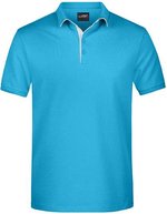 James&Nicholson Polo mit Kontraststreifen für Herren, Black/Red S, JN726 – Turchese/Bianco