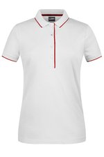 James&Nicholson Polo Stripe aus Piqué-Baumwolle für Damen, Black/Orange XS, JN727 – Bild 3