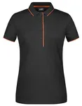 James&Nicholson Ladies´ Polo Stripe Black/Silver (Solid) M (JN727), JN727 – Black/Orange